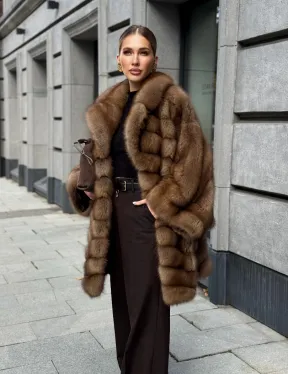 Шуба из куницы оверсайз