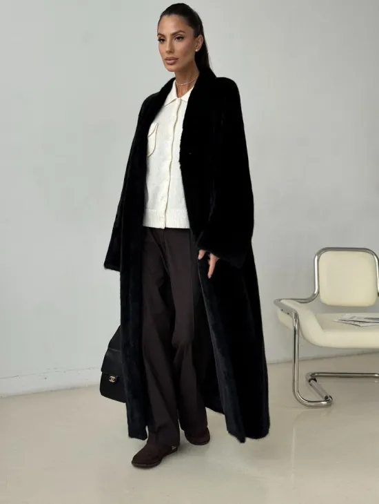 Длинная норковая шуба BLACKGLAMA