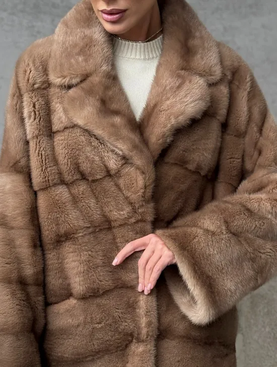 Норковая автоледи - цвет пастель