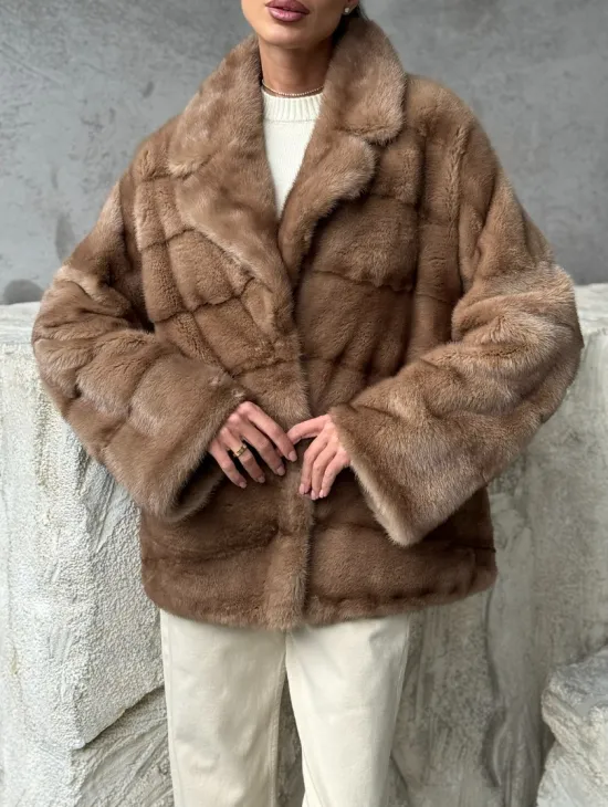 Норковая автоледи - цвет пастель