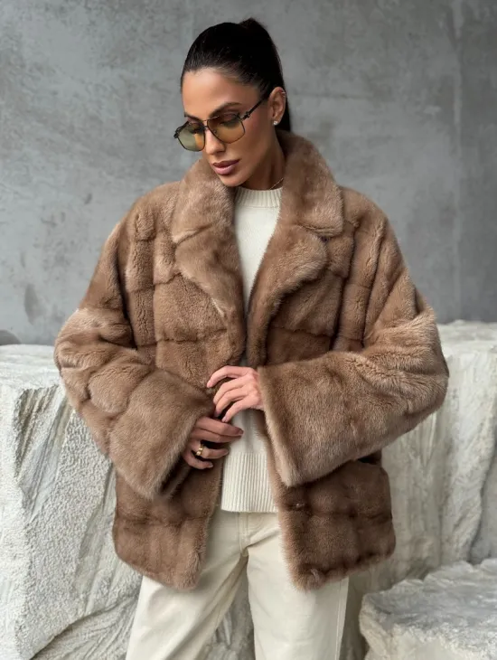 Норковая автоледи - цвет пастель