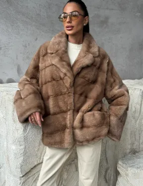 Норковая автоледи - цвет пастель