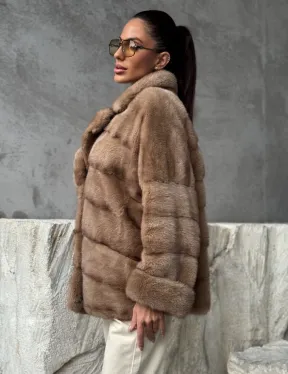 Норковая автоледи - цвет пастель