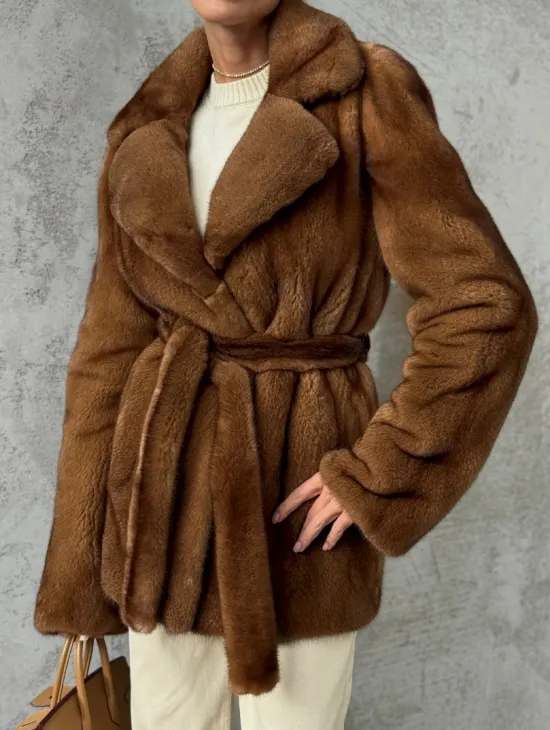 Шуба золотая - норковая