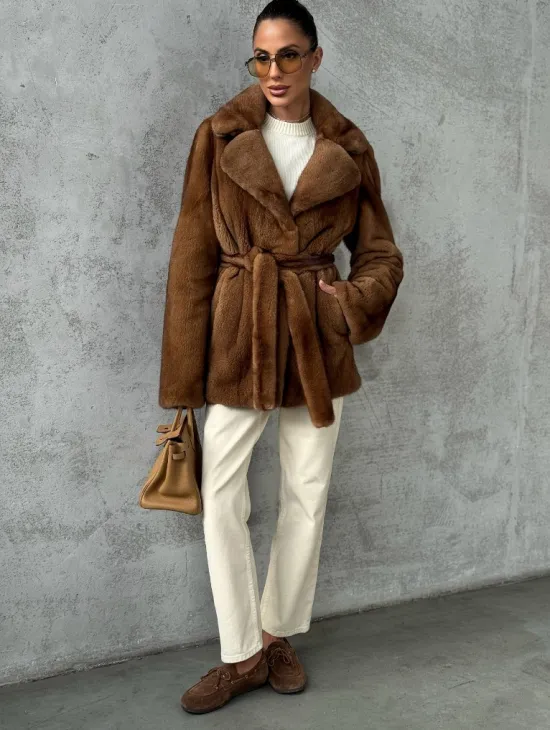 Шуба золотая - норковая