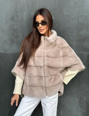 Кофта на молнии из меха норки