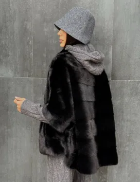 Черная норковая кофта