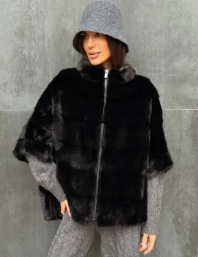Черная норковая кофта