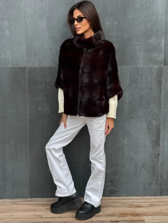 Норковый полушубок на молнии