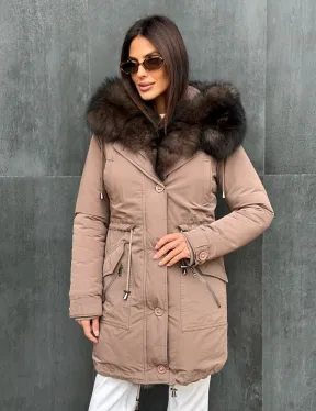 Пуховик с капюшоном - финский песец