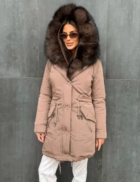 Пуховик с капюшоном - финский песец