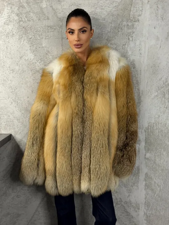 Шуба из меха лисы Gold
