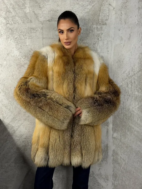 Шуба из меха лисы Gold