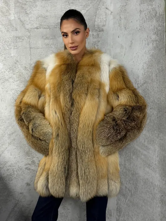 Шуба из меха лисы Gold