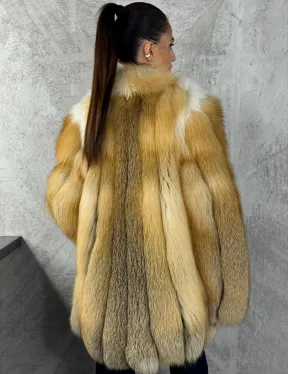 Шуба из меха лисы Gold