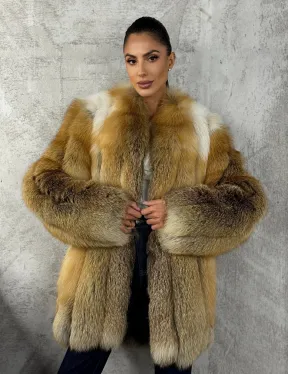 Шуба из меха лисы Gold