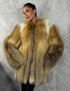 Шуба из меха лисы Gold