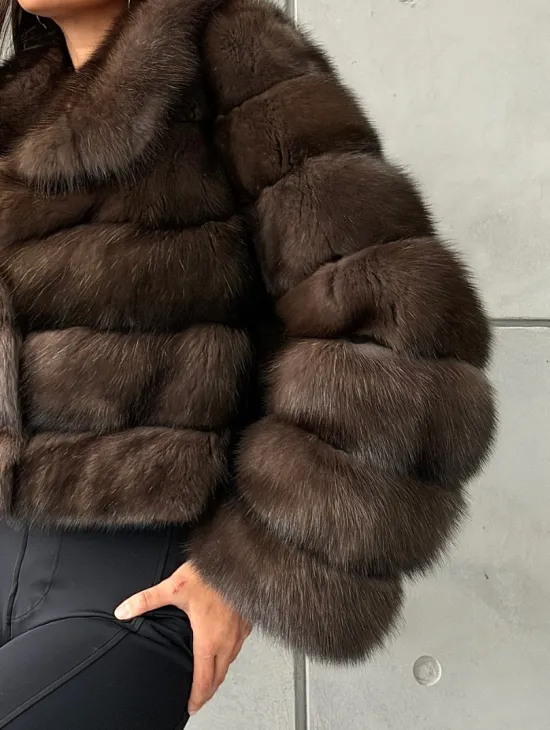 Короткая шуба из баргузинского соболя