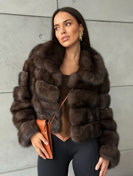 Короткая шуба из баргузинского соболя