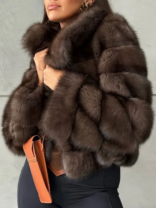 Короткая шуба из баргузинского соболя