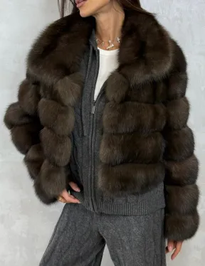 Короткая шуба из баргузинского соболя
