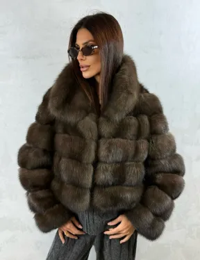 Короткая шуба из баргузинского соболя