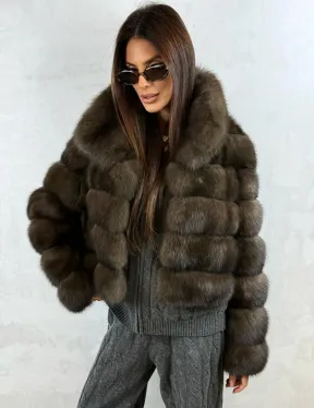 Короткая шуба из баргузинского соболя