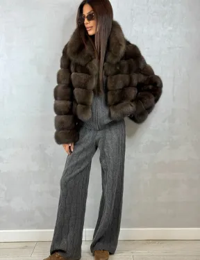 Короткая шуба из баргузинского соболя