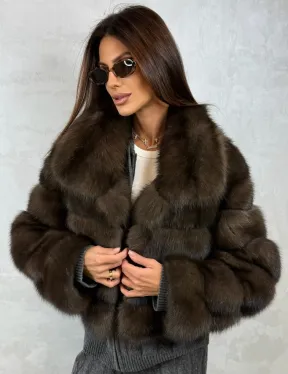 Короткая шуба из баргузинского соболя