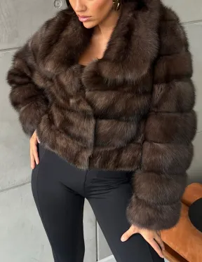 Короткая шуба из баргузинского соболя