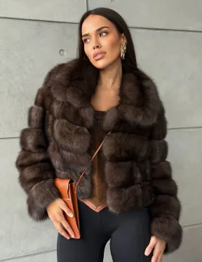 Короткая шуба из баргузинского соболя