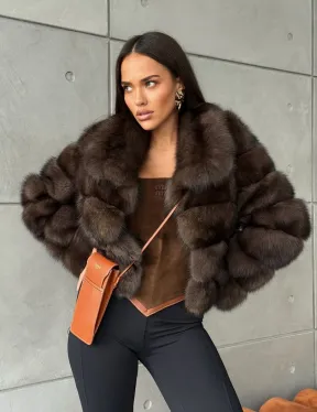 Короткая шуба из баргузинского соболя