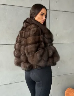 Короткая шуба из баргузинского соболя