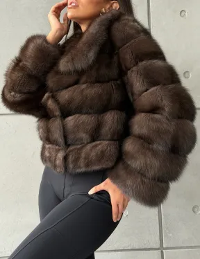 Короткая шуба из баргузинского соболя