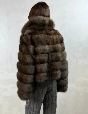 Короткая шуба из баргузинского соболя