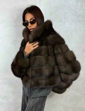 Короткая шуба из баргузинского соболя