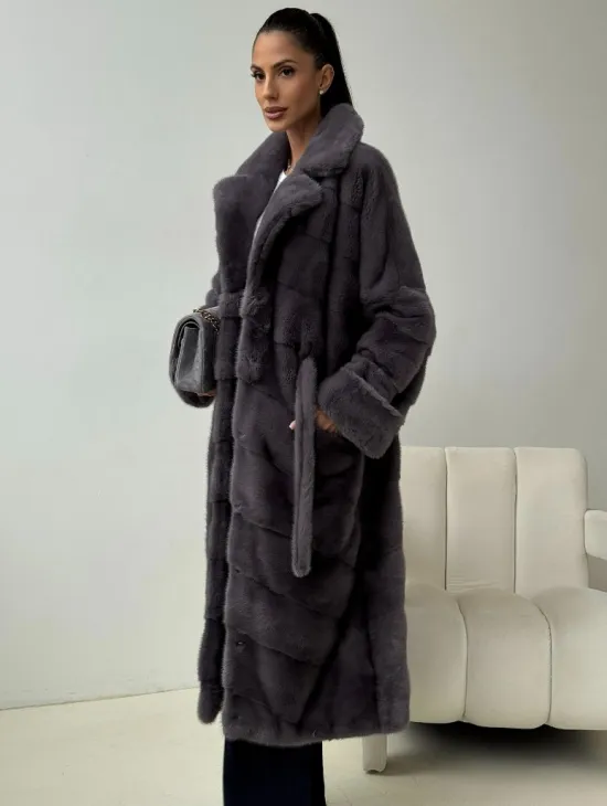Норковая шуба - графит