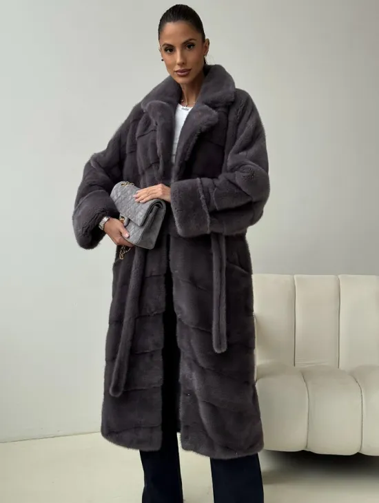Норковая шуба - графит