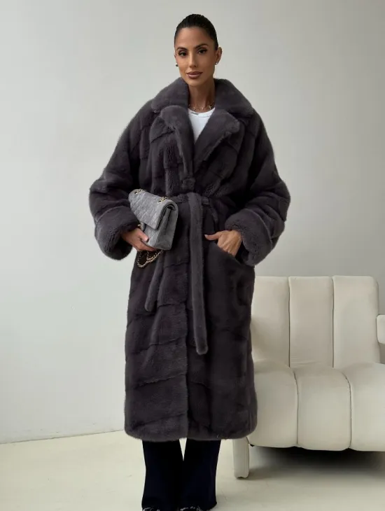 Норковая шуба - графит