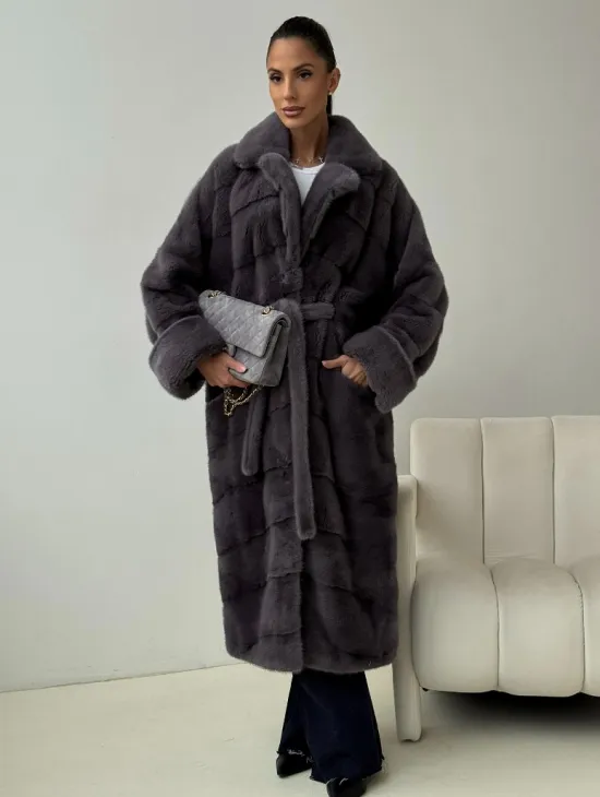 Норковая шуба - графит