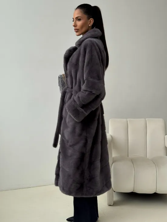 Норковая шуба - графит