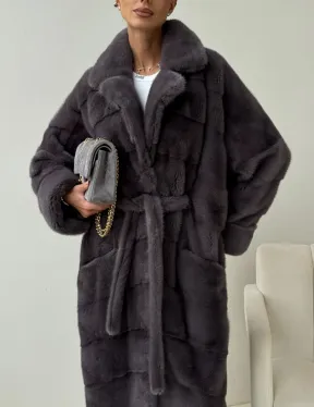 Норковая шуба - графит