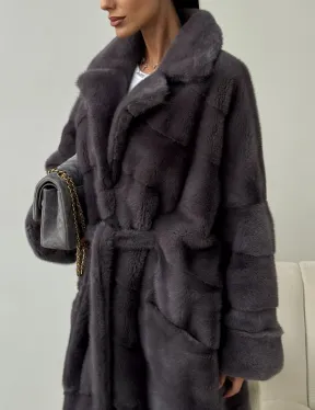 Норковая шуба - графит