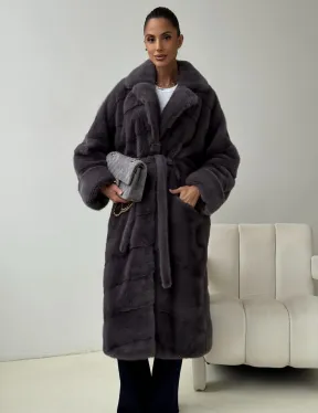 Норковая шуба - графит