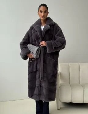 Норковая шуба - графит