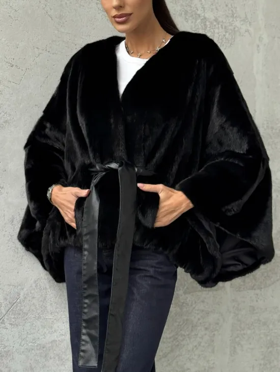 Черная натуральная женская норковая шуба
