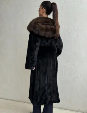 Норка кимоно BLACKGLAMA С капюшоном