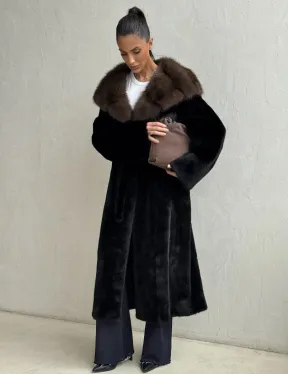 Норка кимоно BLACKGLAMA С капюшоном
