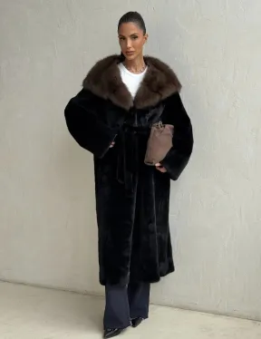 Норка кимоно BLACKGLAMA С капюшоном