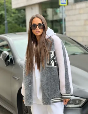 Короткая шубка - бомбер из шерсти